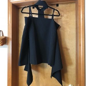 Asps premium choker off shoulder pinstripe top